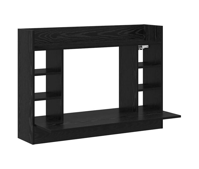 Escritorio - mesa de ordenador montado en la pared roble negro 105 x 48 x 75 cm