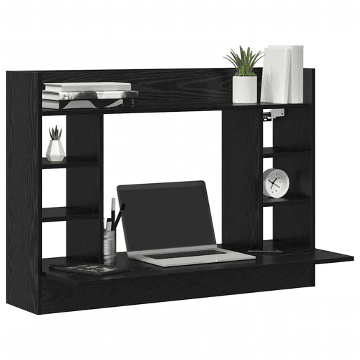 Secretária - Escrivaninha de computador montada na parede Carvalho preto 105 x 48 x 75 cm