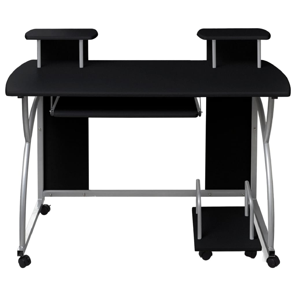 Escritorio - mesa de ordenador ordenador madera contrachapada negro 110x52x88,5 cm