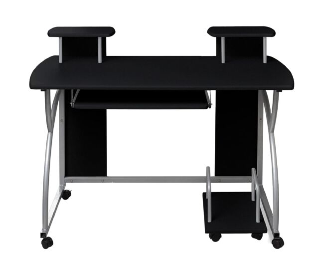 Escritorio - mesa de ordenador ordenador madera contrachapada negro 110x52x88,5 cm
