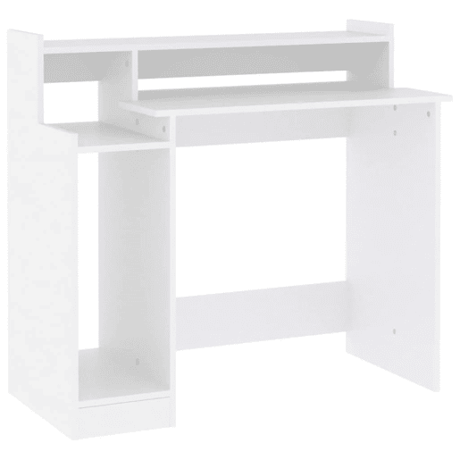 Secretária - Escrivaninha de computador com luzes LED 97x45x90cm madeira processada branco