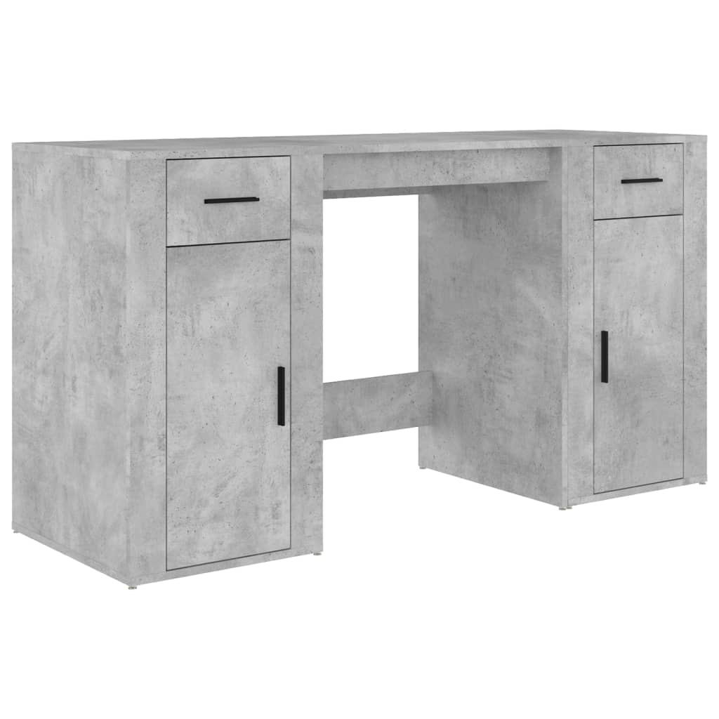 Escritorio - mesa de ordenador con armario contrachapada gris hormigón
