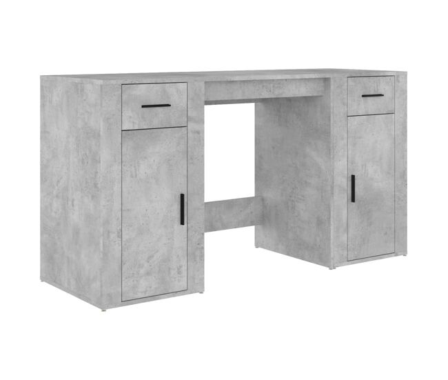 Escritorio - mesa de ordenador con armario contrachapada gris hormigón