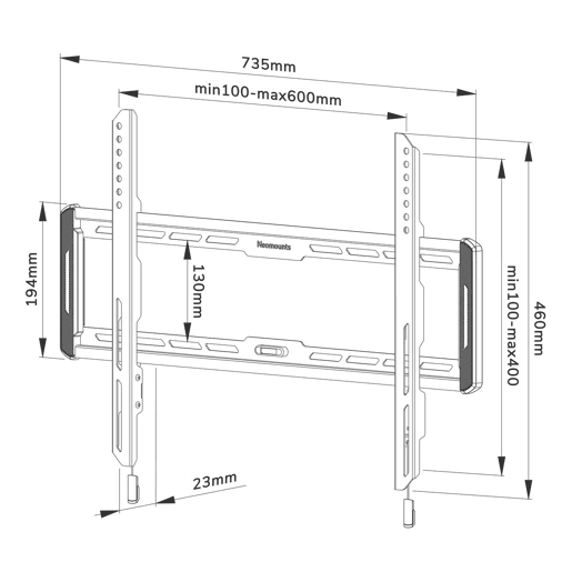 Suporte TV Neomounts WL30-550BL16 40 42 75 86 70 Kg