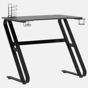 Escrivaninha de computador - Mesa Gaming c pernas em forma de ZZ 90x60x75 cm preto
