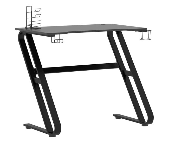 Mesa de ordenador - mesa gaming con patas en forma de zz negro 90x60x75 cm