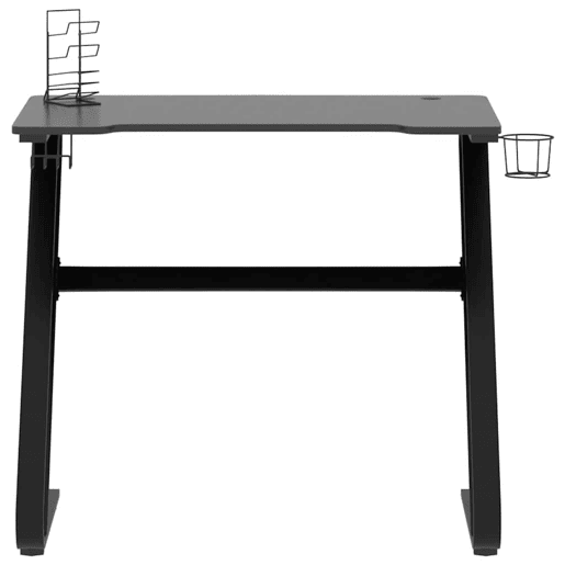 Escrivaninha de computador - Mesa Gaming c pernas em forma de ZZ 90x60x75 cm preto