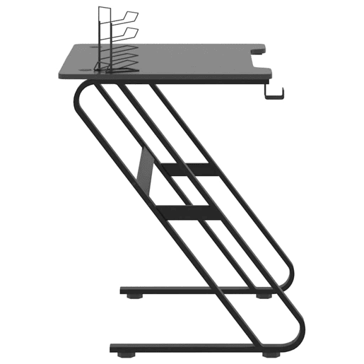 Escrivaninha de computador - Mesa Gaming c pernas em forma de ZZ 90x60x75 cm preto