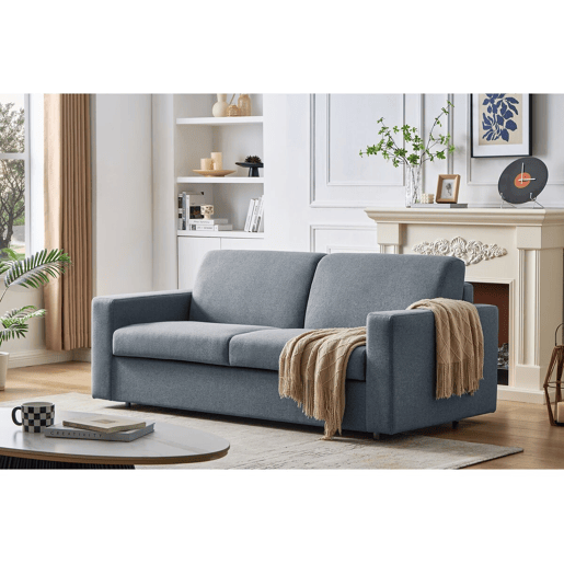 Sofá convertível em tecido Diana Express - cama de 140 cm - 3 lugares - Cinza