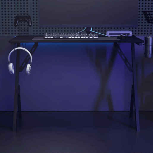 Escrivaninha de computador - Mesa Gaming c pernas em forma de Y 110x60x75 cm preto