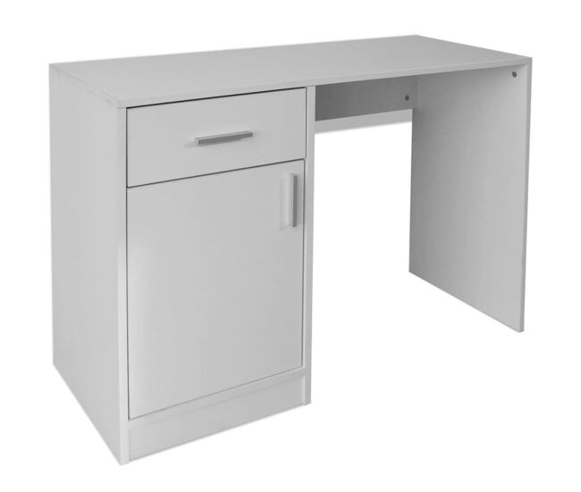 Escritorio - mesa de ordenador con cajón y armario blanco 100x40x73 cm