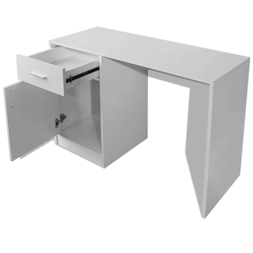 Secretária Escrivaninha de computador - com gaveta e armário 100x40x73 cm branco
