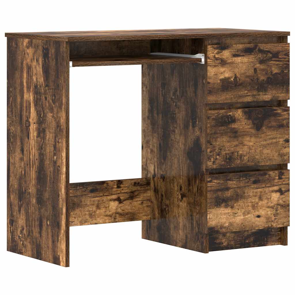 Escritorio - mesa de ordenador de madera contrachapada roble ahumado 90x45x76 cm