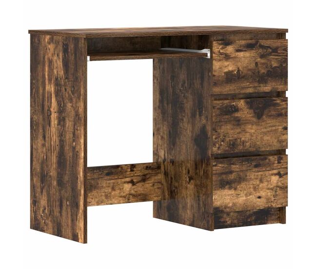 Escritorio - mesa de ordenador de madera contrachapada roble ahumado 90x45x76 cm