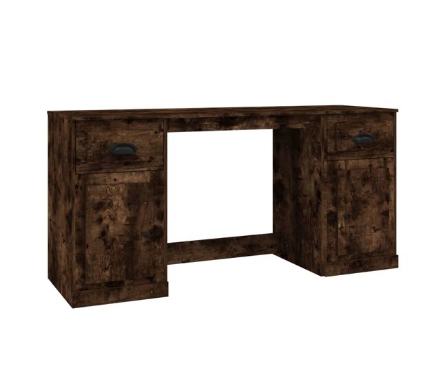 Escritorio - mesa de ordenador con armario contrachapada roble ahumado