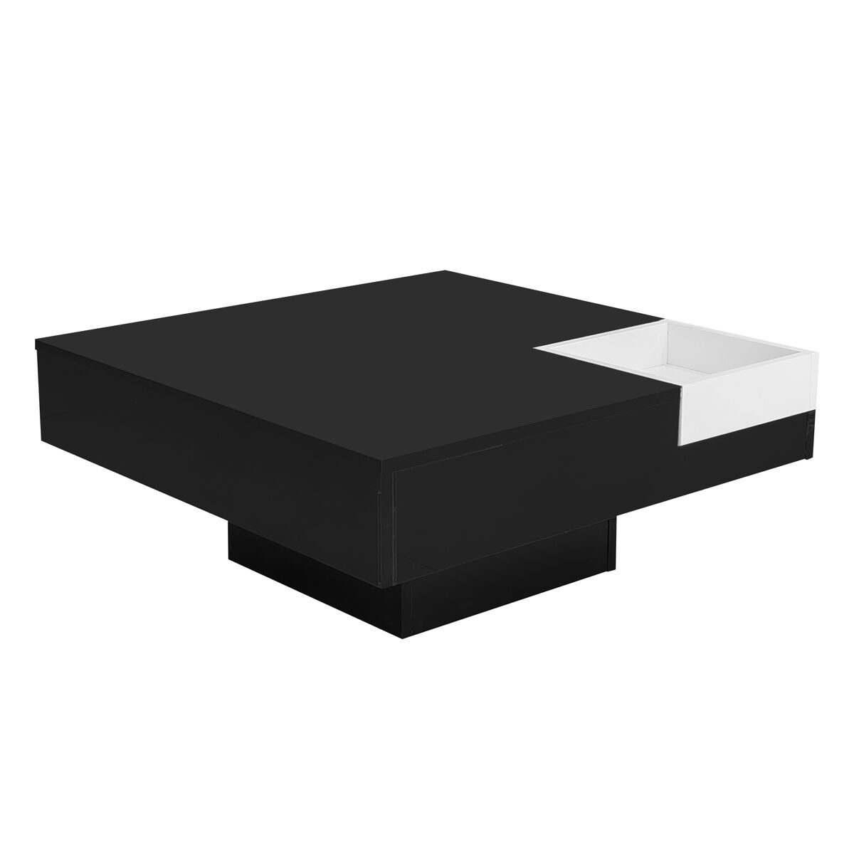 Mesa de centro con iluminación LED y almacenamiento extraíble CROKS 72x72