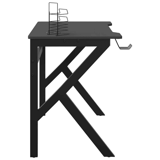 Escrivaninha de computador - Mesa Gaming c pernas em forma de K 90x60x75 cm preto