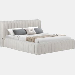 Cama de casal em tecido Tignes com arrumação - 140 x 190 cm - Bege