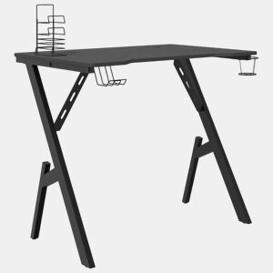 Escrivaninha de computador - Mesa Gaming c pernas em forma de Y 90x60x75 cm preto