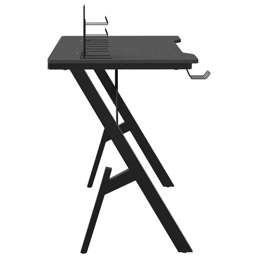 Escrivaninha de computador - Mesa Gaming c pernas em forma de Y 90x60x75 cm preto