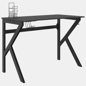 Escrivaninha de computador - Mesa Gaming c pernas em forma de K 110x60x75 cm preto