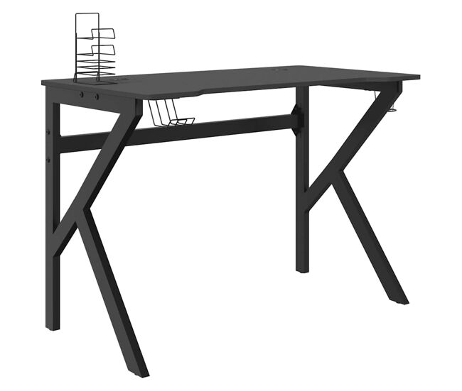 Mesa de ordenador - mesa gaming con patas en forma de k negro 110x60x75 cm