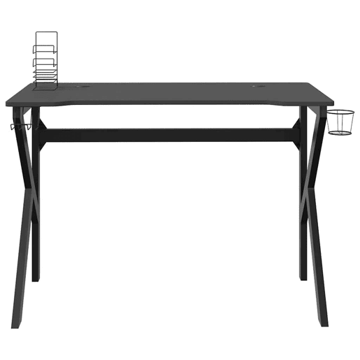 Escrivaninha de computador - Mesa Gaming c pernas em forma de K 110x60x75 cm preto