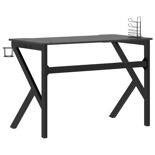 Escrivaninha de computador - Mesa Gaming c pernas em forma de K 110x60x75 cm preto
