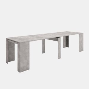 Mesa Consola Extensível, Cozinha, Sala de jantar, 302x90x77cm, Para 14 pessoas, Mesa de Jantar, Cimento