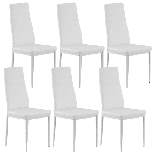 Cadeira CASSEL Branca - Design Escandinavo, Assento Acolchoado em PU, Encosto Ergonômico, Pés Metálicos, Moderna e Funcional Cadeira CASSEL Branca - Design Escandinavo, Assento Acolchoado em PU, Encosto Ergonômico, Pés Metálicos, Moderna e Funcional