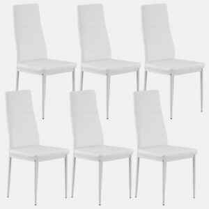 Cadeira CASSEL Branca - Design Escandinavo, Assento Acolchoado em PU, Encosto Ergonômico, Pés Metálicos, Moderna e Funcional