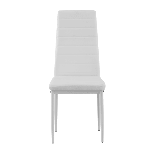 Cadeira CASSEL Branca - Design Escandinavo, Assento Acolchoado em PU, Encosto Ergonômico, Pés Metálicos, Moderna e Funcional Cadeira CASSEL Branca - Design Escandinavo, Assento Acolchoado em PU, Encosto Ergonômico, Pés Metálicos, Moderna e Funcional
