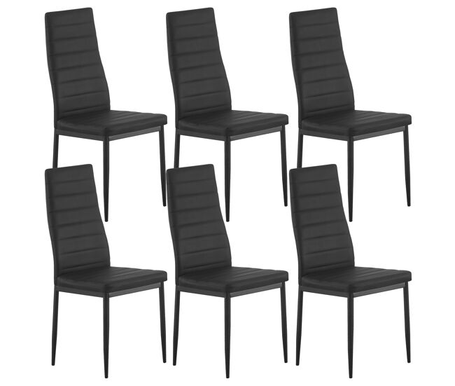 Silla cassel negra - diseño escandinavo, asiento acolchado en pu, respaldo ergonómico, patas metálicas, moderna y funcional