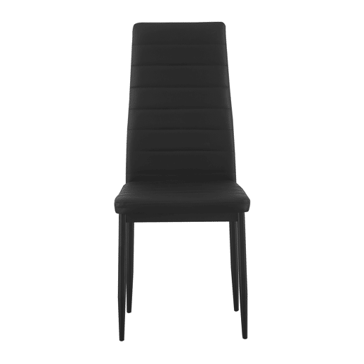 Cadeira CASSEL Preta - Design Escandinavo, Assento Acolchoado em PU, Encosto Ergonômico, Pés Metálicos, Moderna e Funcional