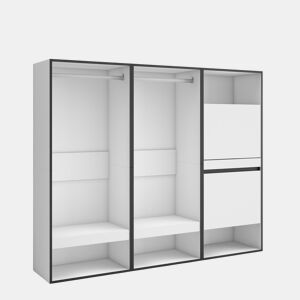 Roupeiro aberto, Guarda-roupa,Armário aberto, 180x35x145cm, Para quarto, dormitório, Sapateira, Estilo moderno, Branco
