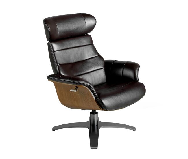 Angel cerda sillón giratorio reclinable piel marrón chocolate