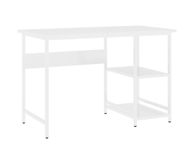 Escritorio - mesa de ordenador para ordenador de mdf y metal blanco 105x55x72 cm