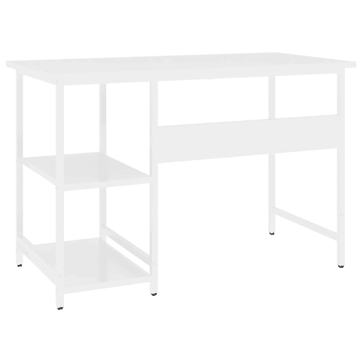 Secretária - Escrivaninha de computador 105x55x72 cm MDF e metal branco