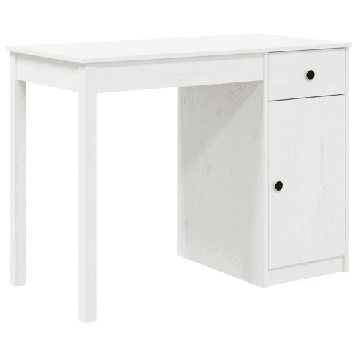 Secretária Escrivaninha de computador - 100x50x75 cm madeira de pinho maciça branco