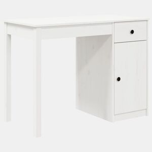 Secretária Escrivaninha de computador - 100x50x75 cm madeira de pinho maciça branco