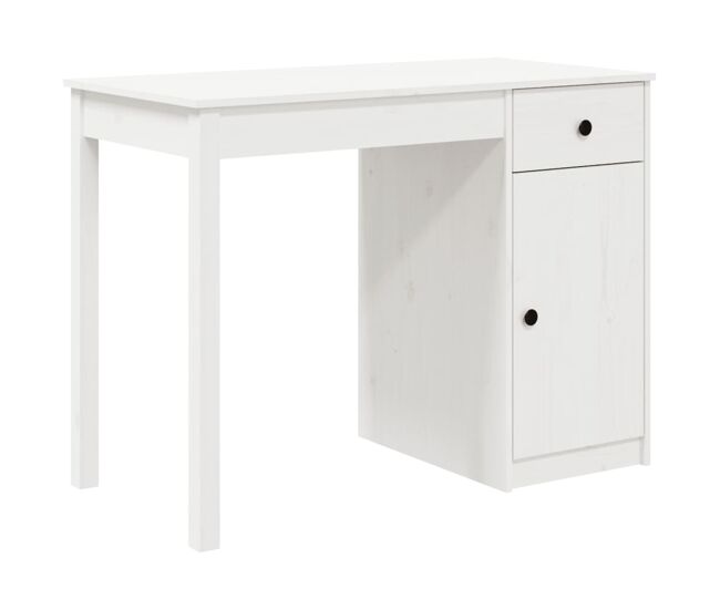 Escritorio - mesa de ordenador de madera maciza de pino blanco 100x50x75 cm