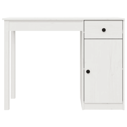Secretária Escrivaninha de computador - 100x50x75 cm madeira de pinho maciça branco