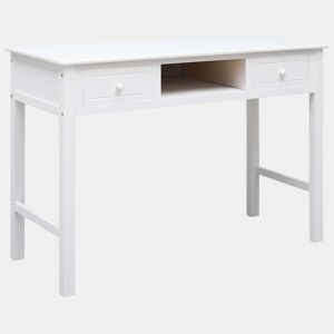 Secretária Escrivaninha de computador - 108x45x76 cm madeira de paulownia maciça branco