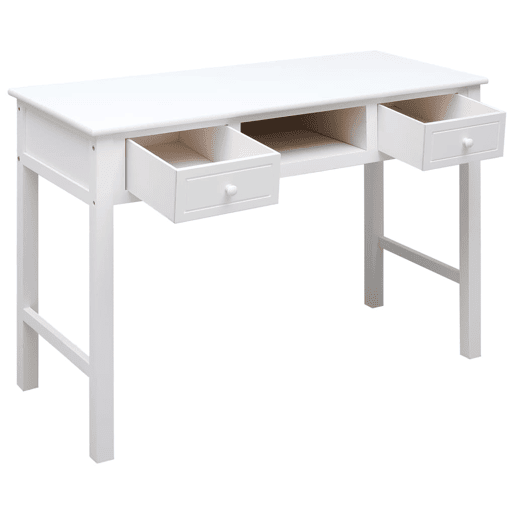 Secretária Escrivaninha de computador - 108x45x76 cm madeira de paulownia maciça branco