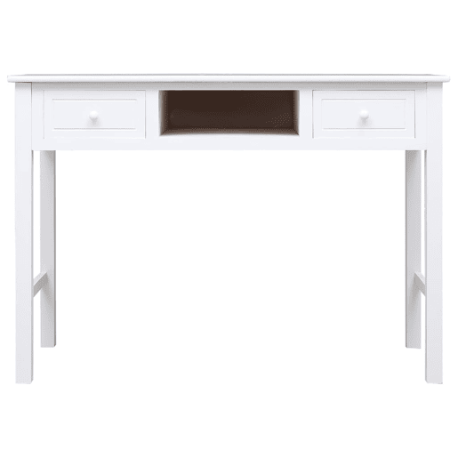 Secretária Escrivaninha de computador - 108x45x76 cm madeira de paulownia maciça branco