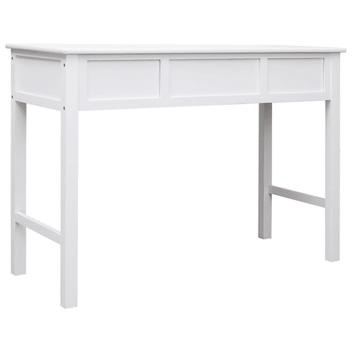 Secretária Escrivaninha de computador - 108x45x76 cm madeira de paulownia maciça branco
