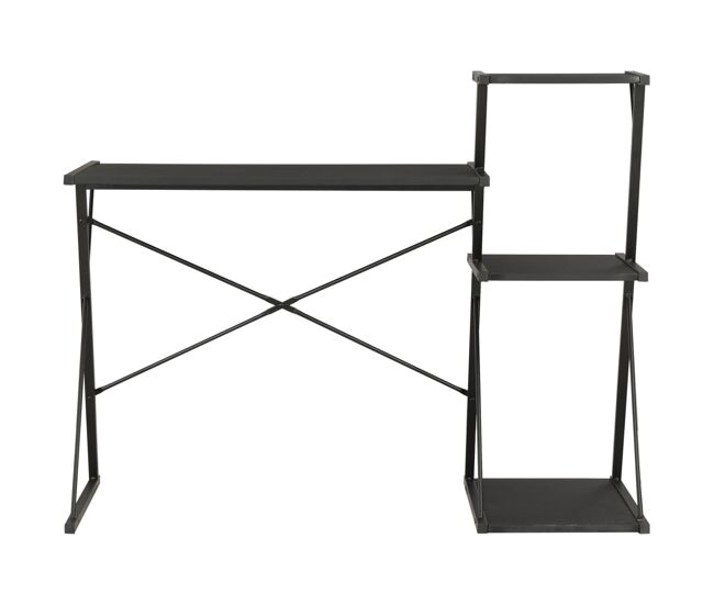 Escritorio - mesa de ordenador con estantería negro 116x50x93 cm