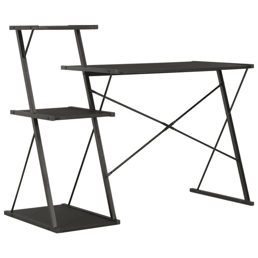 Secretária - Escrivaninha de computador com prateleira 116x50x93 cm preto
