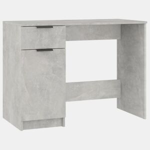 Secretária Escrivaninha de computador - 100x50x75 cm derivados de madeira cinza cimento