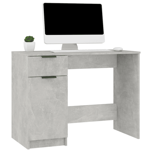 Secretária Escrivaninha de computador - 100x50x75 cm derivados de madeira cinza cimento